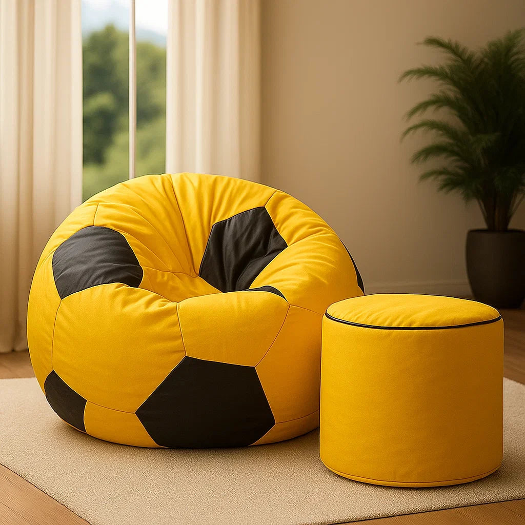 Set of Football Bean Bag with Stool
