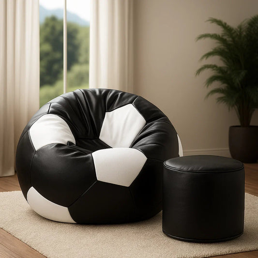 Set of Football Bean Bag with Stool