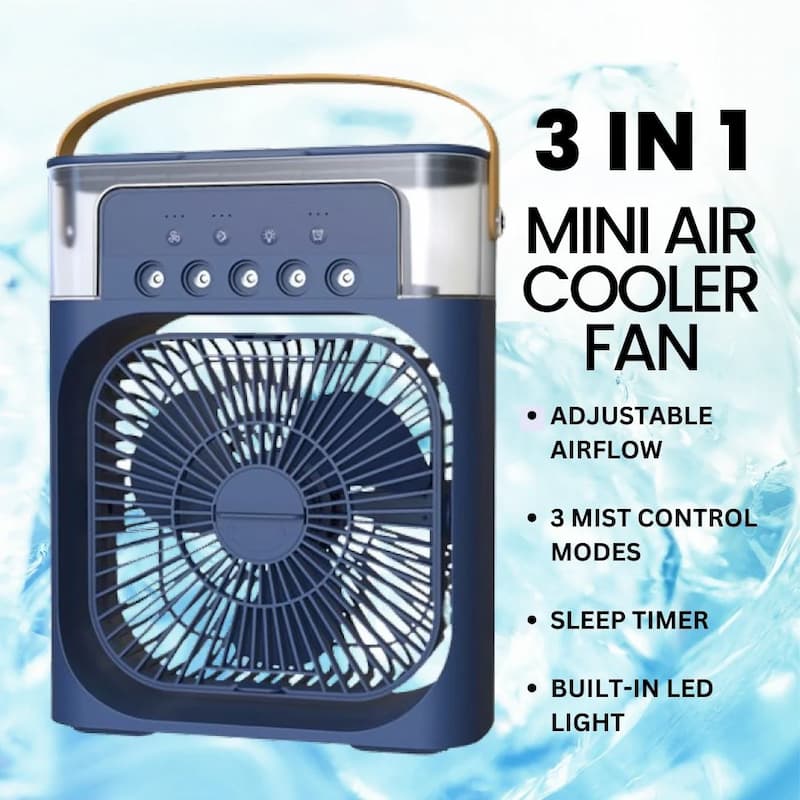 Mini Air Conditioner Fan Premium 3 In 1 Desk Cooling Fan Spray | Free Power Bank